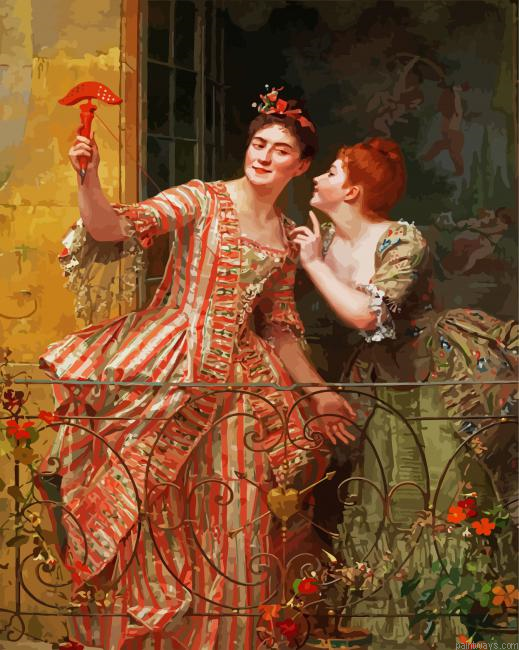 Classy Ladies In Balcony Painting By Numberss.png