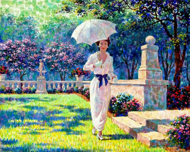 Classy Lady In Garden Painting By Numbers.png