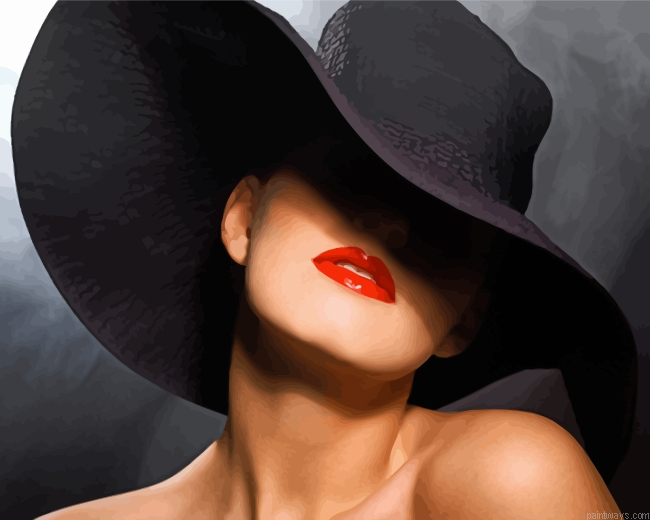 Classy Lady In Hat Painting By Numbers.png