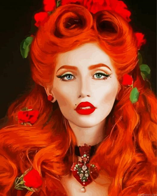 Classy Redhead Lady Painting By Numberss.png