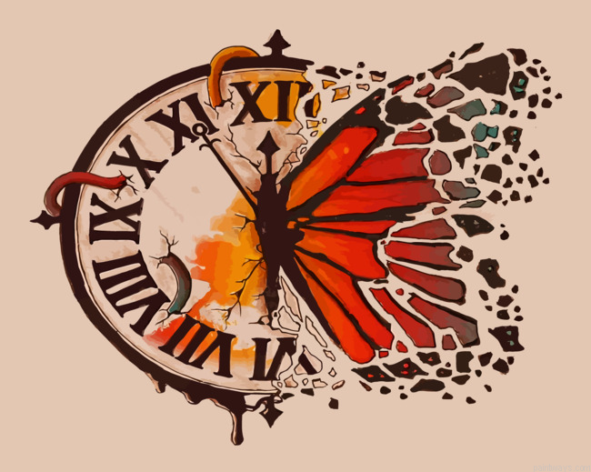 Clock Butterfly Painting By Numbers.png