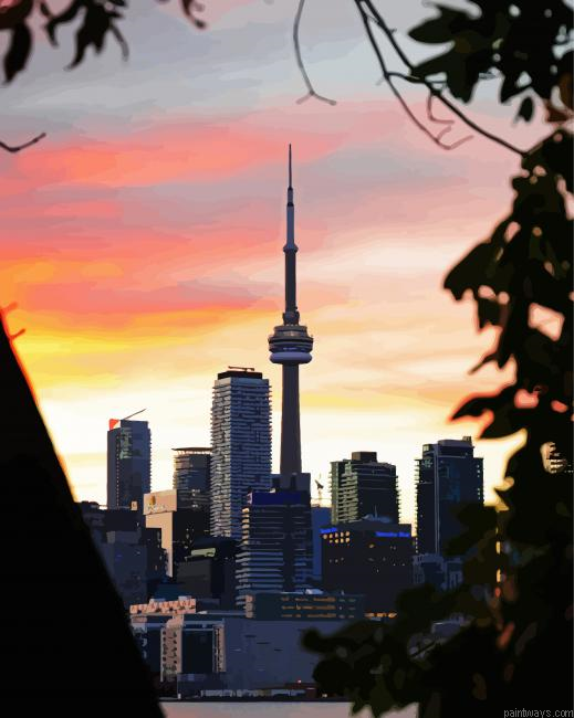 Cn Tower At Sunset Painting By Numberss.png