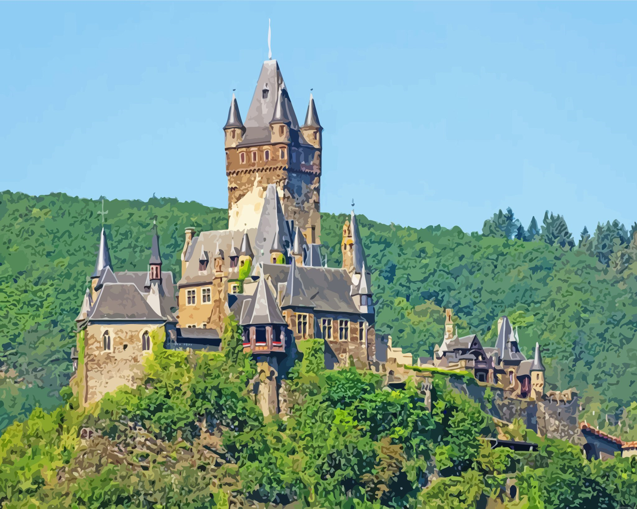 Cochem Castle Painting By Numberss.png