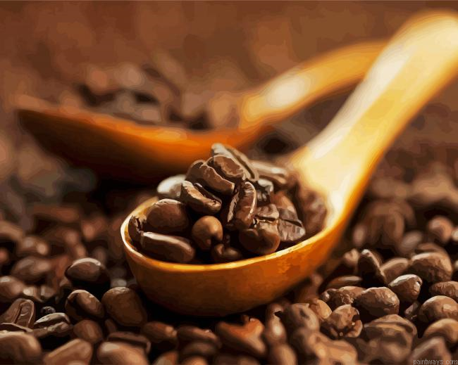 Coffee Beans Spoon Painting By Numberss.png