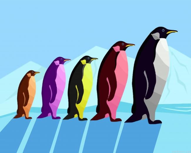 Colored Penguins Painting By Numberss.png
