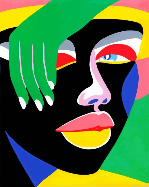 Colorful Abstract Face Painting By Numbers.png