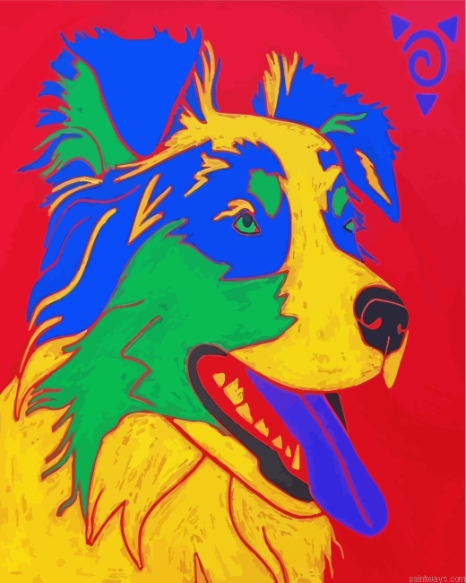 Colorful Aussie Dog Painting By Numberss.png