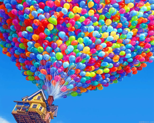 Colorful Balloons Up House Painting By Numberss.png