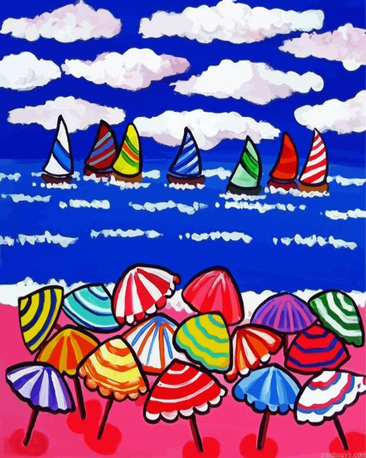 Colorful Beach Umbrellas Painting By Numberss.png