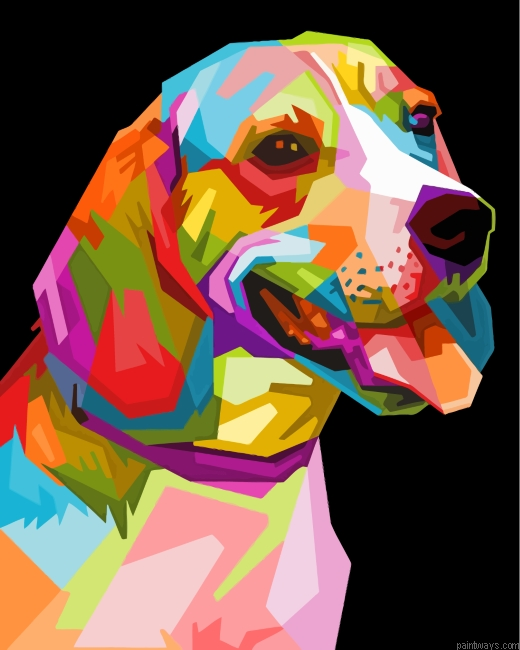 Colorful Beagle Dog Painting By Numberss.png