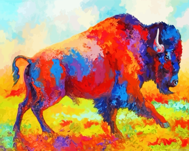 Colorful Bison Painting By Numberss.png