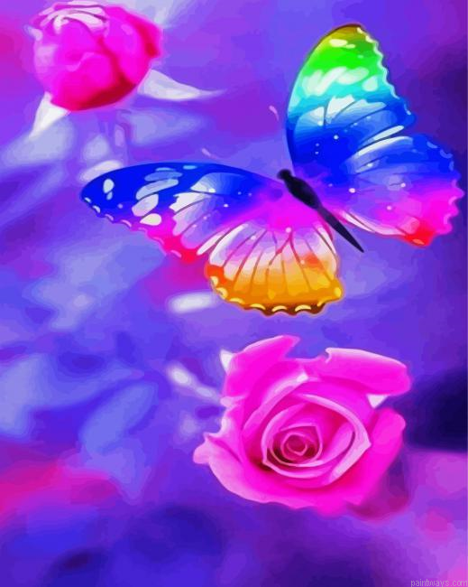 Colorful Butterfly Painting By Numberss.png