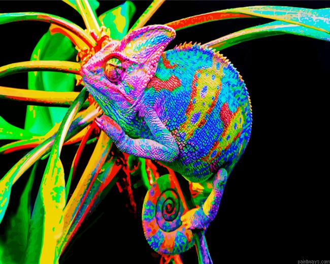 Colorful Chameleon Painting By Numberss.png