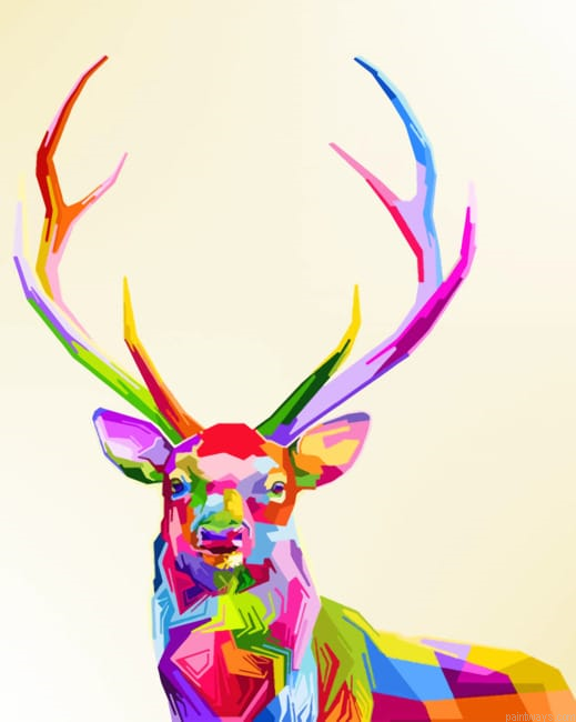 Colorful Deer Animals Painting By Numberss.png