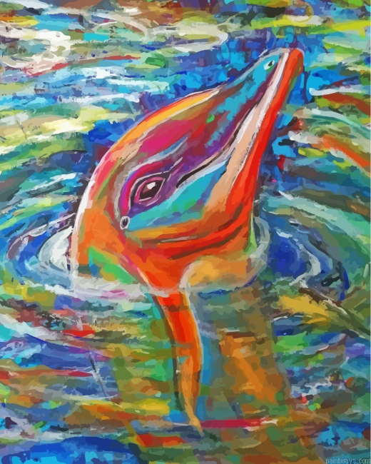 Colorful Dolphin Art Painting By Numberss.png