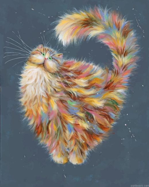 Colorful Fluffy Cat Painting By Numbers.png