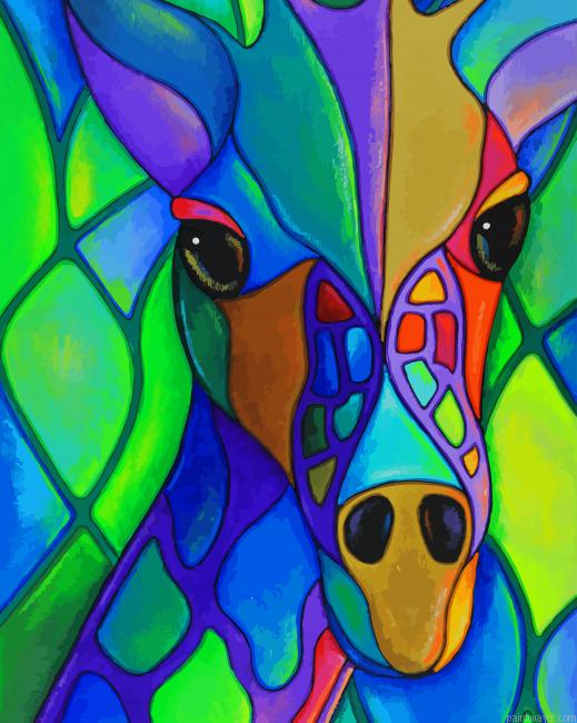 Colorful Giraffe New Painting By Numberss.png