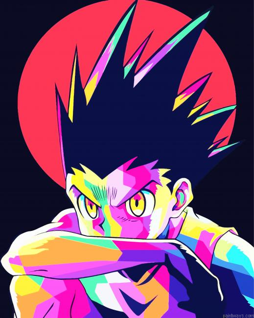 Colorful Gon Freecss Painting By Numberss.png