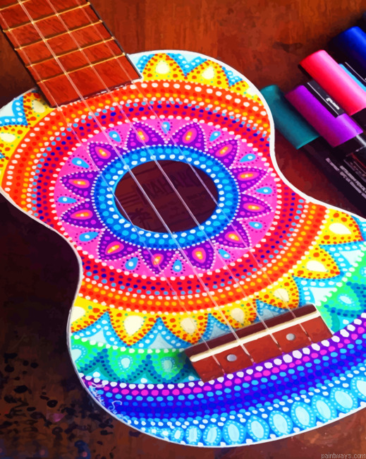 Colorful Guitar Painting By Numberss.png