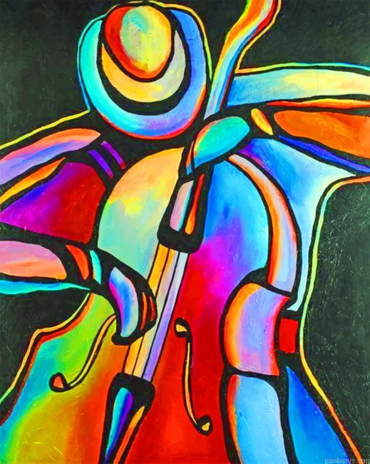 Colorful Guitarist Art Music Painting By Numberss.png