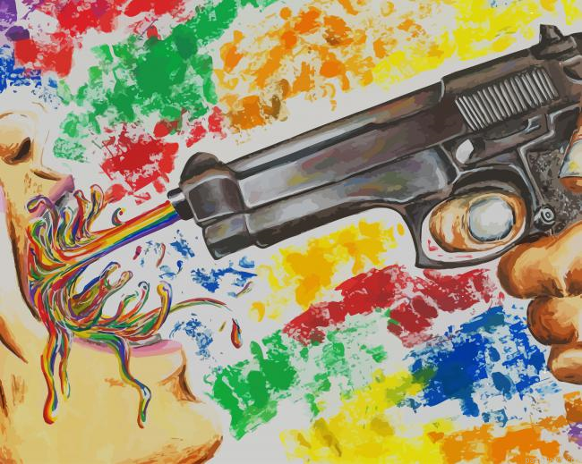 Colorful Gun Digital Art New Painting By Numberss.png