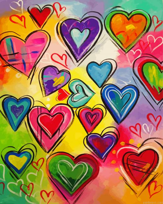 Colorful Hearts Painting By Numberss.png
