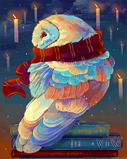 Colorful Hedwig Bird Painting By Numberss.png