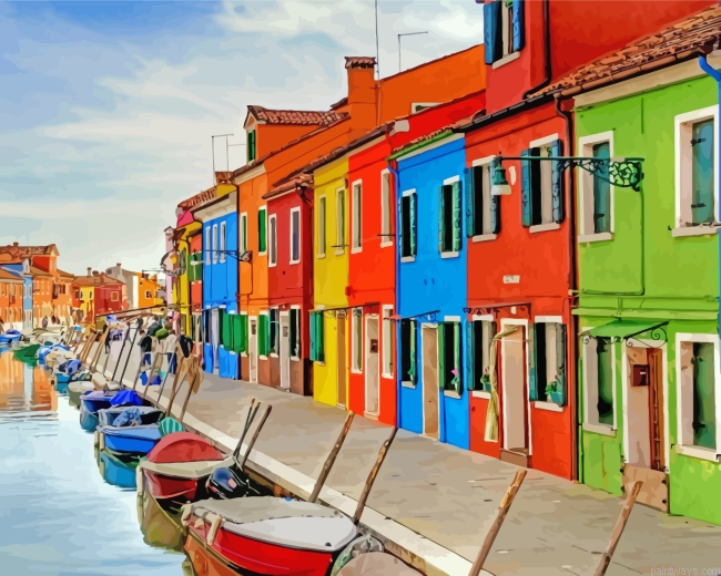 Colorful Houses Burano Painting By Numberss.png