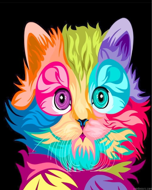 Colorful Kitten Painting By Numbers.png