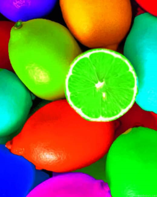 Colorful Lemons Rainbow Painting By Numberss.png