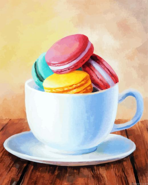 Colorful Macarons Cup Painting By Numberss.png