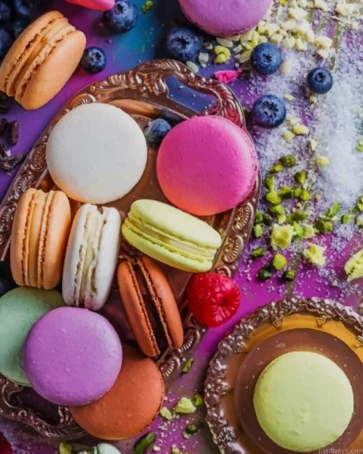 Colorful Macarons Food Painting By Numberss.png