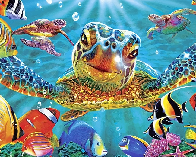 Colorful Milton Turtle New Painting By Numbers.png