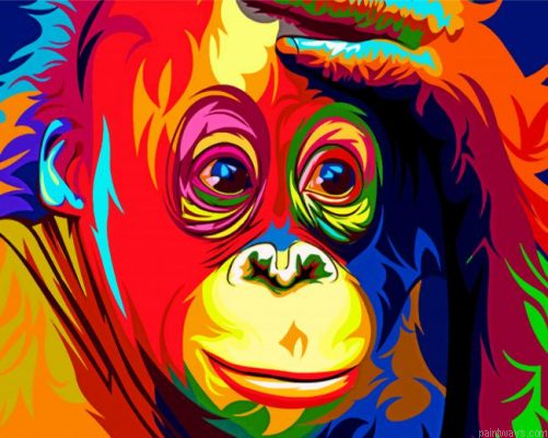 Colorful Monkey Painting By Numbers.png