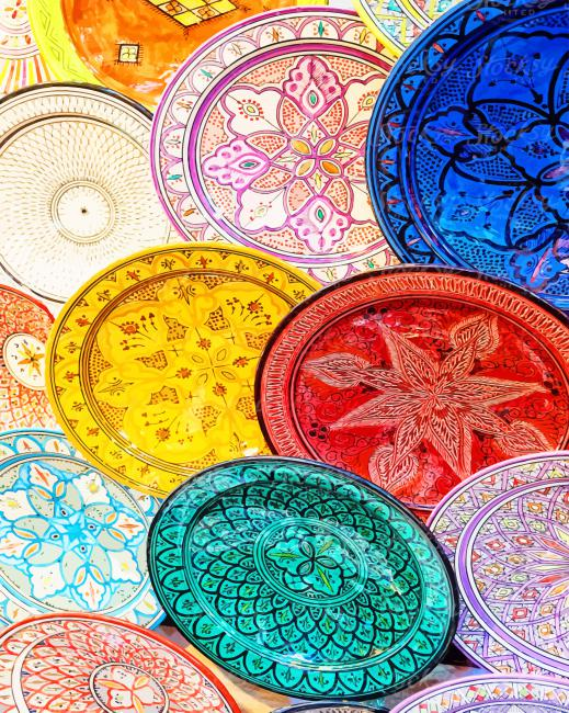 Colorful Moroccan Plates New Painting By Numberss.png