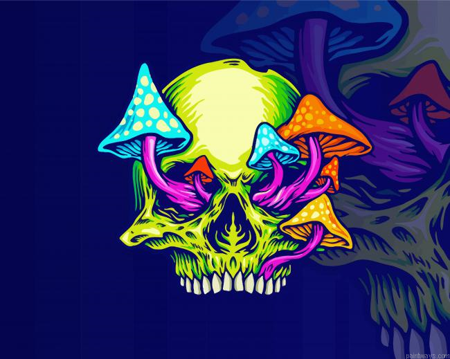 Colorful Mushroom Skull Painting By Numberss.png