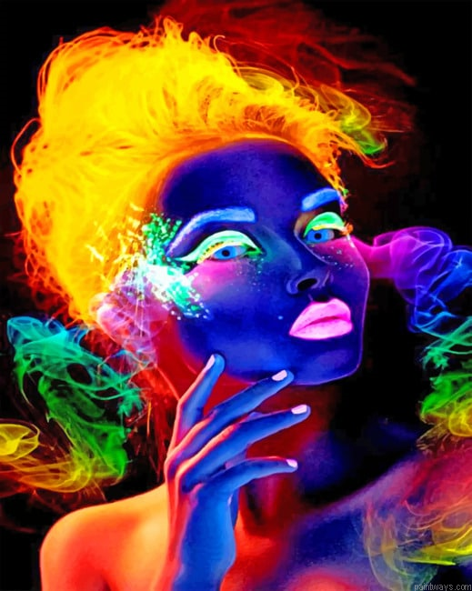 Colorful Neon Girl Arts Painting By Numberss.png