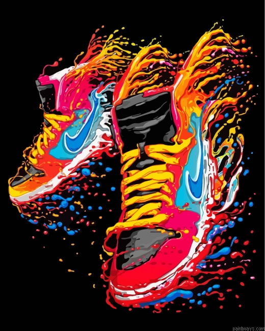 Colorful Nike Shoes Painting By Numberss.png