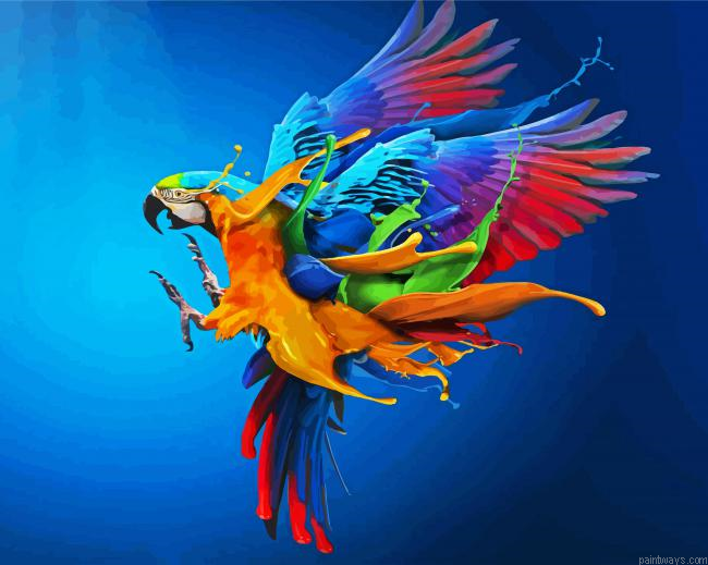 Colorful Parrot Splash Painting By Numberss.png