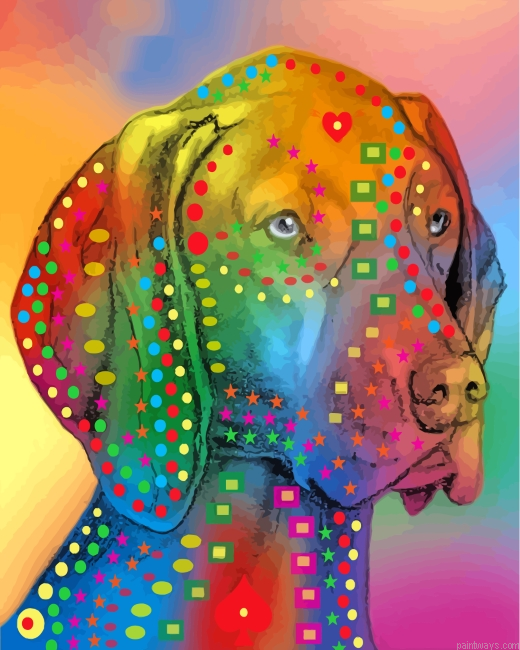 Colorful Pointer Dog Head Painting By Numberss.png