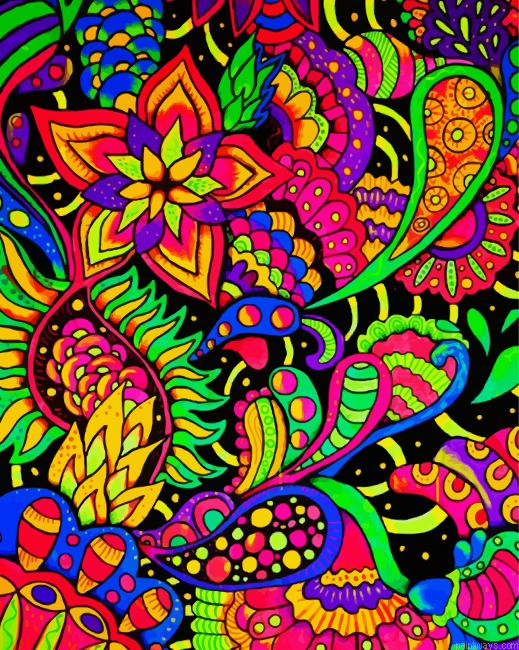 Colorful Psychedelic Flowers Painting By Numberss.png