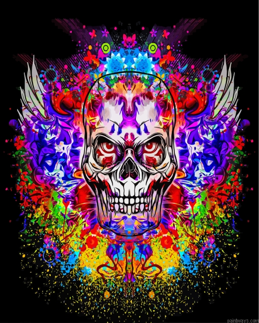 Colorful Skull Painting By Numbers.png