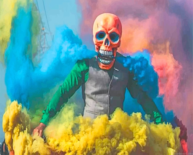 Colorful Smoke Skull New Painting By Numberss.png