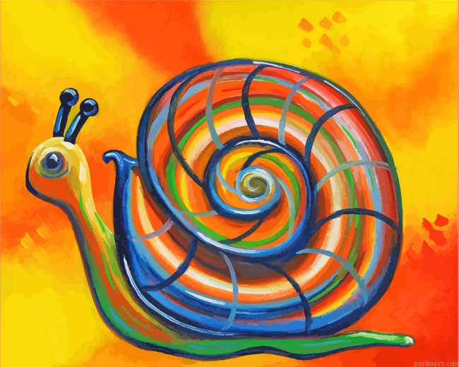 Colorful Snail Art Painting By Numberss.png
