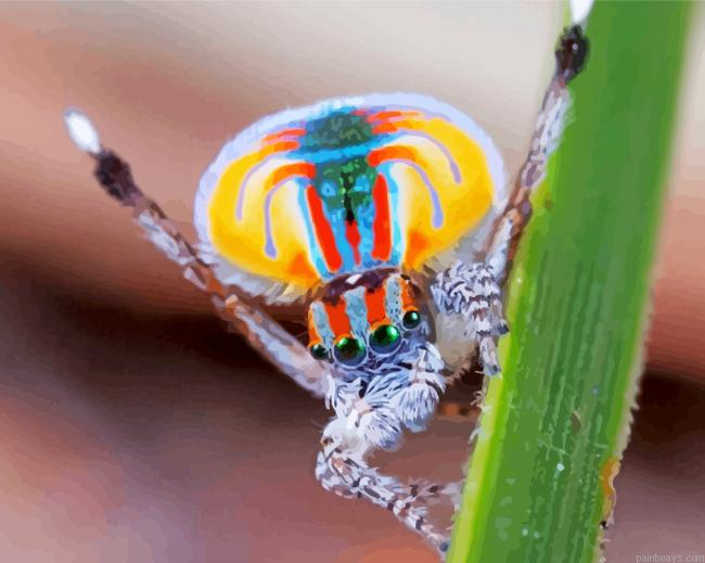 Colorful Spider Insect Painting By Numberss.png