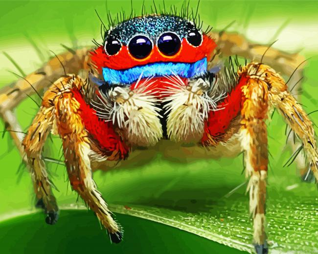 Colorful Spider Painting By Numberss.png