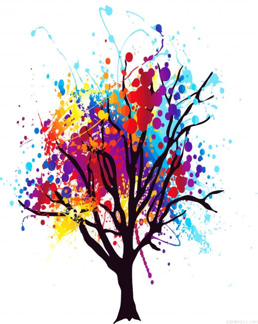 Colorful Splash Tree Painting By Numberss.png