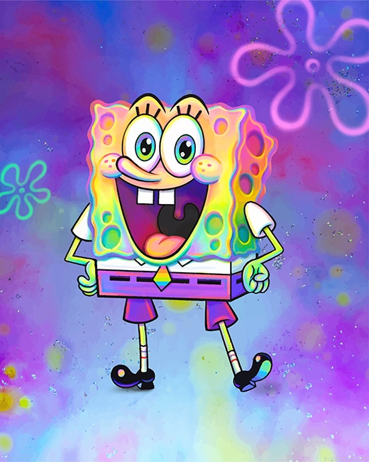 Colorful Spongebob Cartoon New Painting By Numberss.png