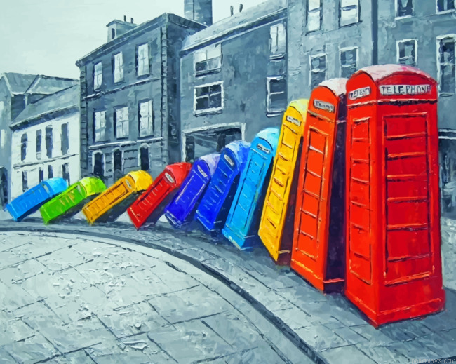 Colorful Telephone Boxes Painting By Numberss.png