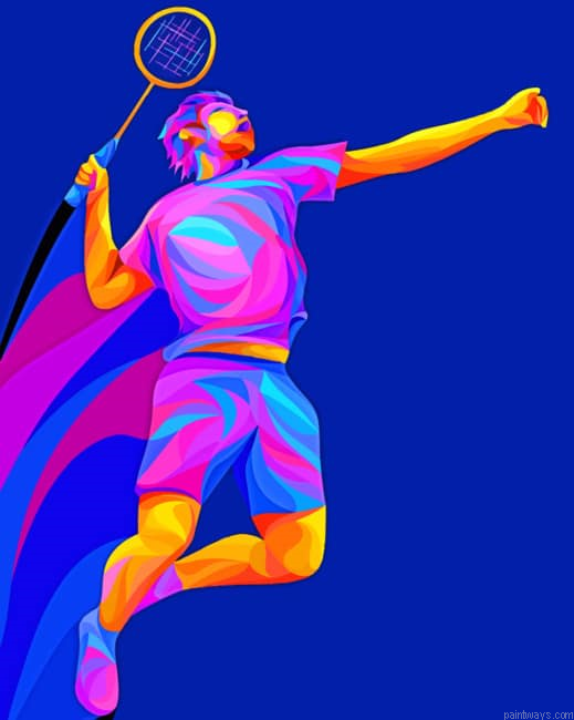 Colorful Tennis Player Sports Painting By Numberss.png